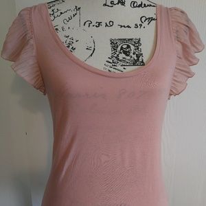 Pink ruffle tee
